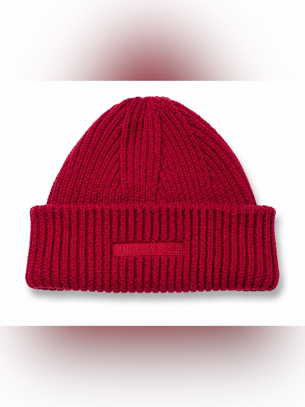 American Eagle Outfitters Crimson Ribbed Knit Cuffed Beanie unisex